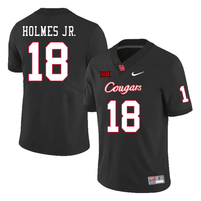 Men #18 Anthony Holmes Jr. Houston Cougars Big 12 XII College Football Jerseys Stitched-Black - Click Image to Close